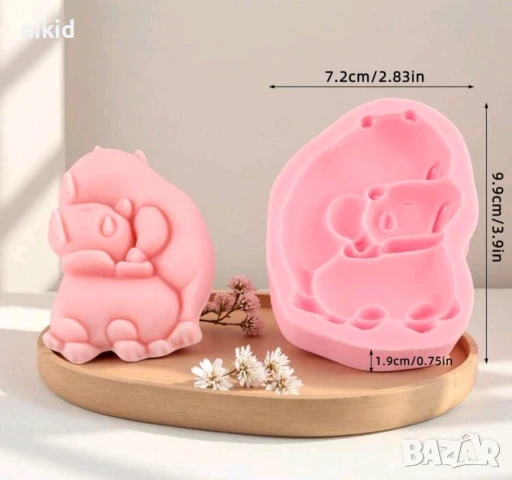Капибара Capybara сгушени силиконов молд форма фондан шоколад гипс декор украса, снимка 4 - Форми - 51183378