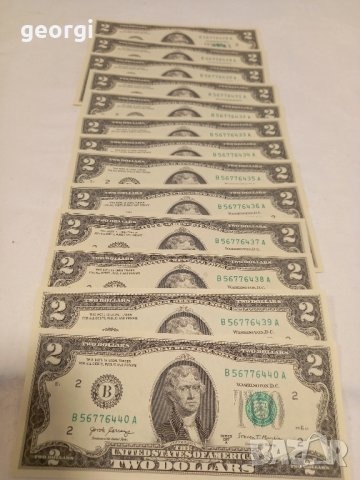банкноти 2 долара минт