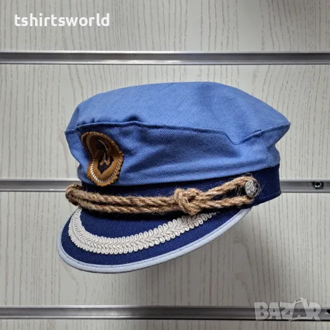 Нова детска капитанска шапка с Котвичка в син цвят , снимка 2 - Шапки, шалове и ръкавици - 47686695
