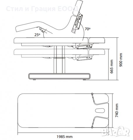 Спа кушетка Nush (3 мотора) 198.50 х 74 х 66.5/90 см, снимка 7 - Кушетки - 35799433