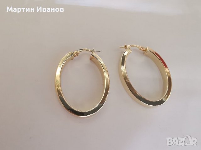 Златни обеци елипса , снимка 8 - Обеци - 38746963