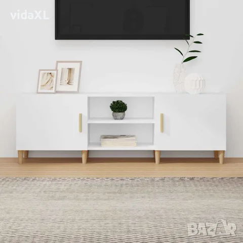 vidaXL ТВ шкаф, бял, 150x30x50 см, инженерно дърво, снимка 2 - Шкафове - 56148050
