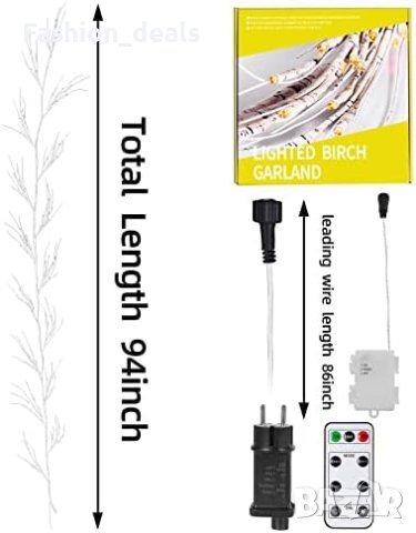 Нов Брезов гирлянд Осветление /Декорация Камина Стена, снимка 2 - Декорация за дома - 41468727