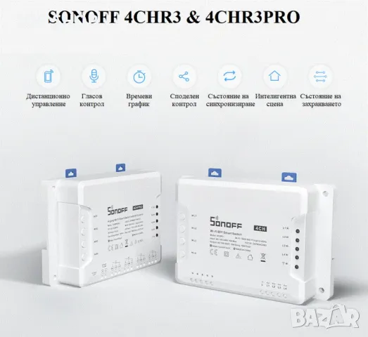SONOFF 4CHR3 4-канален Wi-Fi Интелигентен Превключвател, снимка 4 - Друга електроника - 48780382