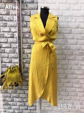 Жълта дамска рокля, снимка 4 - Рокли - 41772825