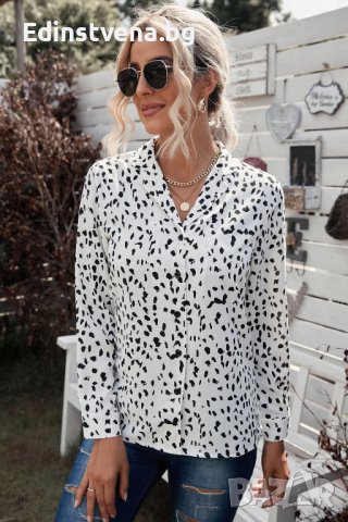 Дамска риза с дълъг ръкав и леопардов принт, снимка 8 - Ризи - 40526328