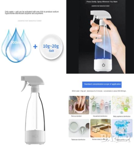 Натриев Хипохлорит Генератор Бактерициден Спрей Стерилизиращ Дезинфектиращ Спрей Дезинфектант Спрей, снимка 6 - Други - 41289238
