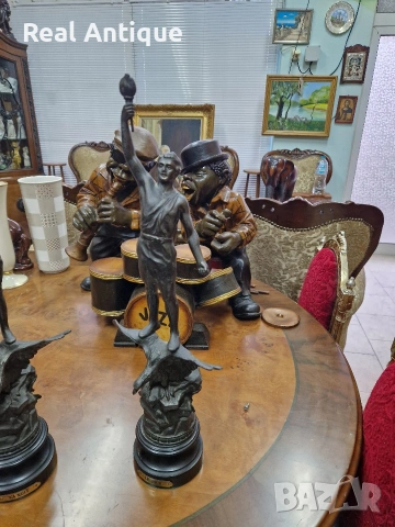 Чифт страхотни антикварни френски фигури статуетки , снимка 5 - Антикварни и старинни предмети - 53416153
