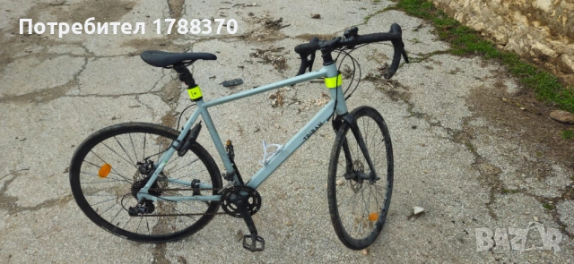 ШОСЕЕН ВЕЛОСИПЕД ЗА ВЕЛОТУРИЗЪМ RC120, С ДИСКОВИ СПИРАЧКИ, СВЕТЛОСИВ