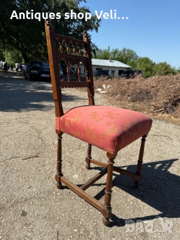 Стар трапезен стол №7294, снимка 3 - Антикварни и старинни предмети - 51250500