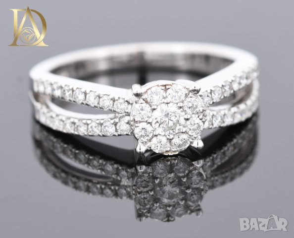 Нов Златен Пръстен с 0.60кт Естествени Брилянти , снимка 6 - Пръстени - 40077141