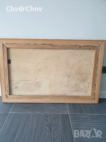 Sirokos 110х70см Сиорокос/стара гръцка голяма картина масло върху платно/морски пейзаж/рибари-лодки, снимка 9 - Картини - 52207867