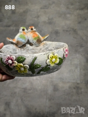 декорация циментова с птички