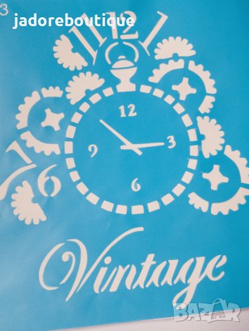 Самозалепващ шаблон Vintage clock S003 скрапбук декупаж , снимка 2 - Други - 40951687