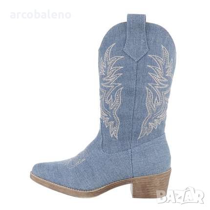 Дамски дънкови мотористки ботуши, 2цвята , снимка 6 - Дамски ботуши - 42576026