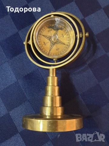Малък корабен бронзов  жирокомпас - сувенир, снимка 4 - Антикварни и старинни предмети - 50052517