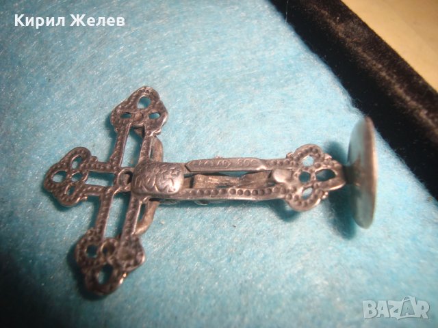 СТАРО НАСТОЛНО СРЕБЪРНО РАЗПЯТИЕ СРЕБРО 800 СРЕБЪРЕН КРЪСТ СТАТУЕТКА МАЙСТОРСКА РЯДКАИЗРАБОТКА 25111, снимка 8 - Антикварни и старинни предмети - 34853084