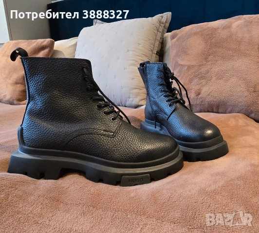 Чисто нови кожени мъжки боти на BOSS , снимка 2 - Спортни дрехи, екипи - 52938765