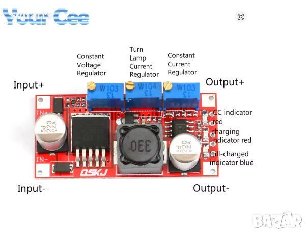 DC-DC Buck Converter Step Down Module LM2596 Power Supply   , снимка 2 - Части и Платки - 52889771