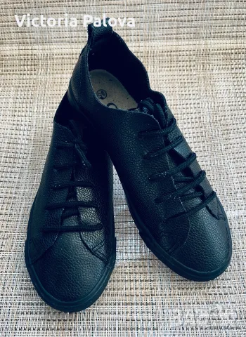 Дамски / Детски черни кожени кецове Cucu Fashion (Barefoot) - Размер 35, снимка 4 - Кецове - 56058144