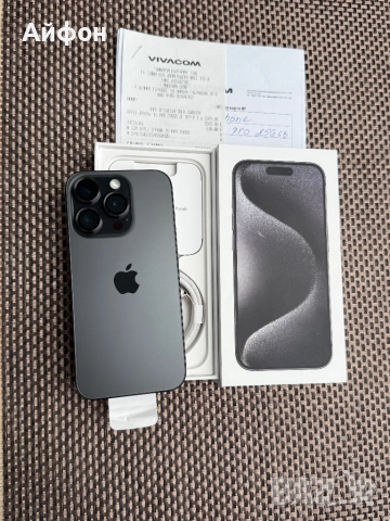 КАТО НОВ!/*ЛИЗИНГ*/ iPhone 15 Pro Black Titanium 256Gb 24М Гаранция
