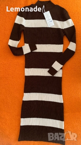 Нова дамска рокля рипс плетиво С размер, снимка 2 - Дамски боти - 34457034