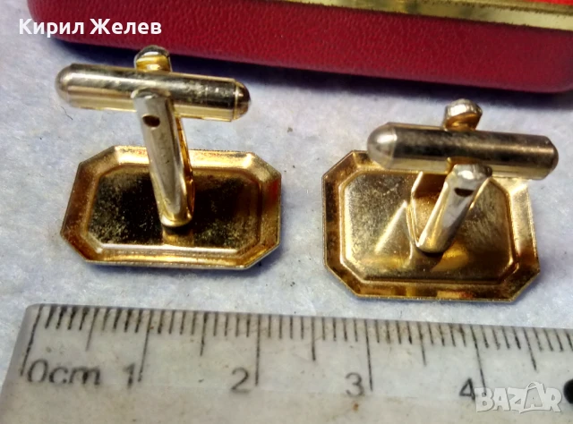 DIAMOND CUT 22CT. GOLD PLATED MADE in ENGLAND Старинни ЕМАЙЛИРАНИ ПОЗЛАТЕНИ БУТОНЕЛИ CYPRUS 33120, снимка 7 - Антикварни и старинни предмети - 51371681