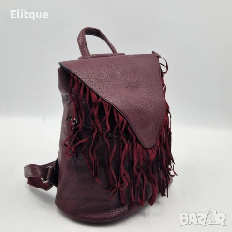 Дамска раница от еко к. с ресни – бохо стил, удобство и обем (36×30×16 см), снимка 11 - Чанти - 52459518