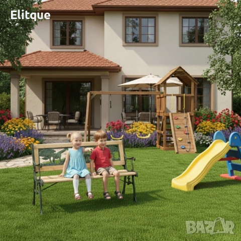 Градинска пейка за деца 82x39x50 см - здрава, безопасна и стилна