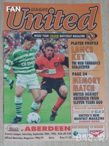 Абърдийн оригинални шотландски футболни програми 1996-1998 с Илиян Киряков и Цанко Цветанов Глазгоу, снимка 9 - Фен артикули - 35952557
