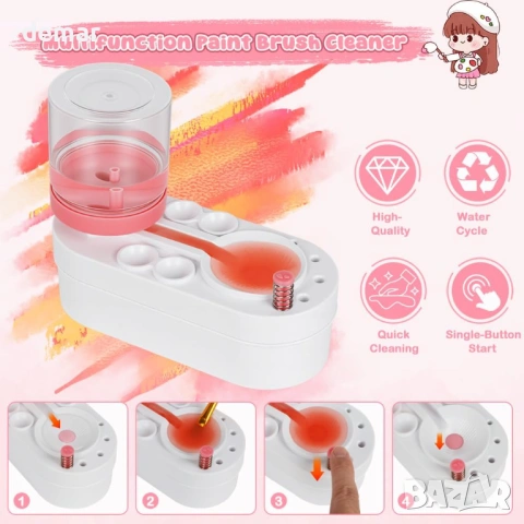 Комплект за рисуване и занаяти - силиконова подложка, 10 четки, инструмент за почистване на четки, снимка 4 - Образователни игри - 53794620