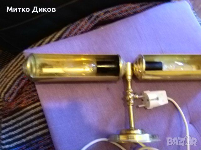 Нощна лампа -две лампи ръчна изработка хенд мейд височина 17см -отстрани 40см и фи 5.6см, снимка 3 - Декорация за дома - 41981277