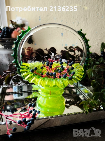 Купа/кошница цветно стъкло , снимка 7 - Антикварни и старинни предмети - 51955787