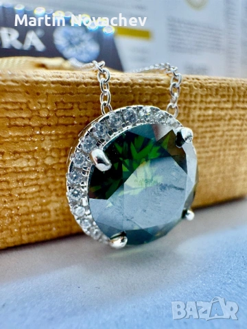 Сребърно колие с мойсанит (Диамант) 5 карата, снимка 13 - Колиета, медальони, синджири - 53861673