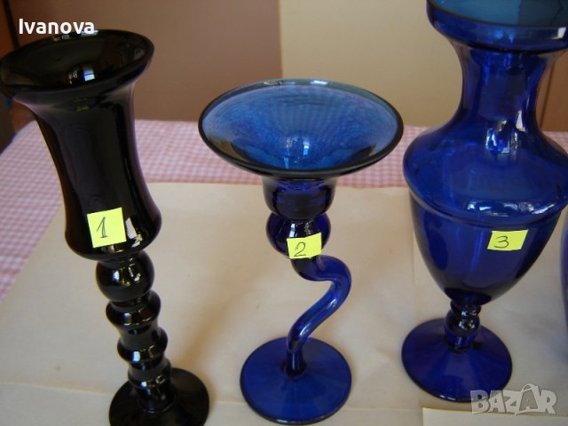 стъклени свещници и вази от цветно стъкло, снимка 3 - Вази - 39437852