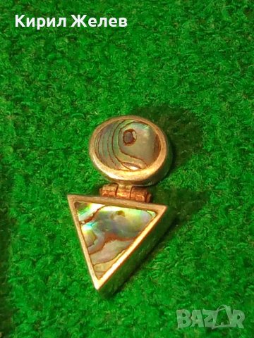 СТАРО СРЕБЪРНО АР ДЕКО БИЖУ АРТ ВИСУЛКА УКРАШЕНИЕ СРЕБРО 925 с ШЛИФОВАН КРАЛСКИ СЕДЕФ 18039, снимка 3 - Антикварни и старинни предмети - 40938202