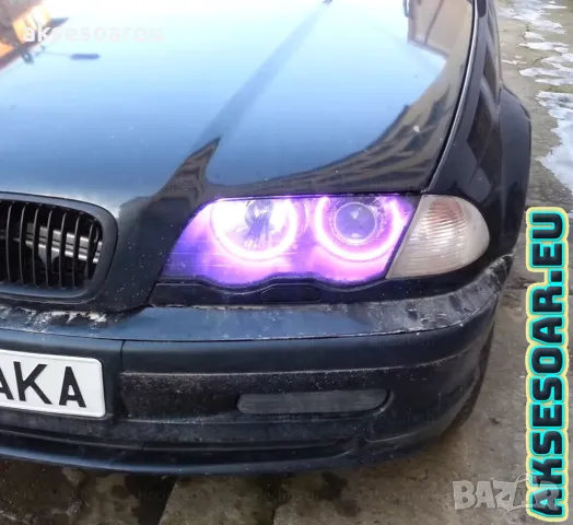 Ангелски очи многоцветни RGB LED Фарове Angel Eyes DRL за кола пръстени 4x131 mm рингове с дистанцио, снимка 12 - Аксесоари и консумативи - 48040120