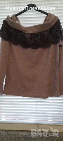 Блуза с паднал ръкав и презрамки, снимка 3 - Блузи с дълъг ръкав и пуловери - 48598920