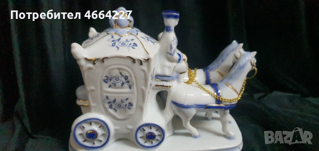 Порцеланова композиция " Карета с фигури", снимка 4 - Колекции - 53013242