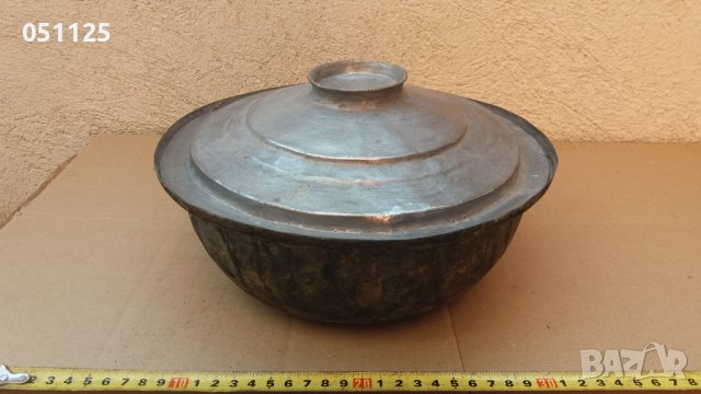 кована възрожденска калайдисана бакърена тенджера , снимка 2 - Антикварни и старинни предмети - 40788175