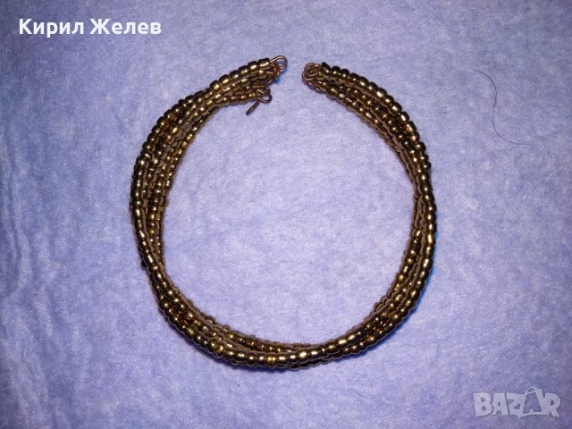 ЗЛАТИСТА РЕГУЛИРУЕМА БРОНЗИРАНА СТОМАНЕНА РЕТРО АРТ ГРИВНА РЪЧНА ИЗРАБОТКА 26573, снимка 5 - Гривни - 41191886