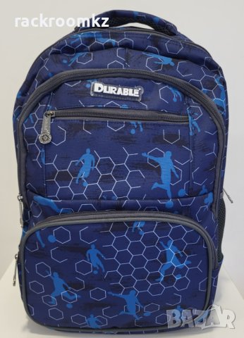 Ученическа раница в син цвят с футболисти с 3 отделения, снимка 3 - Раници - 42187768