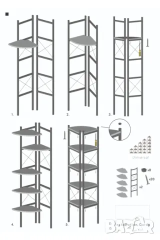 Ъглова етажерка- два цвята, снимка 6 - Етажерки - 48873108