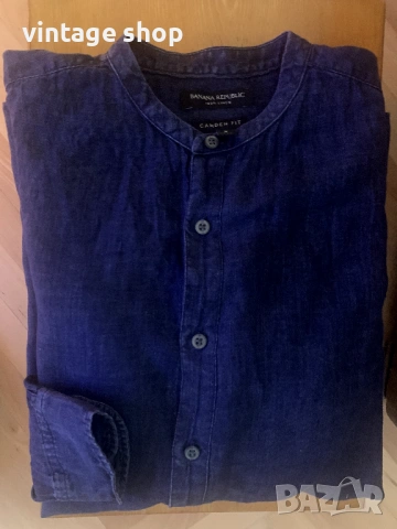 Мъжка риза цвят индиго Banana Republic, 100%лен