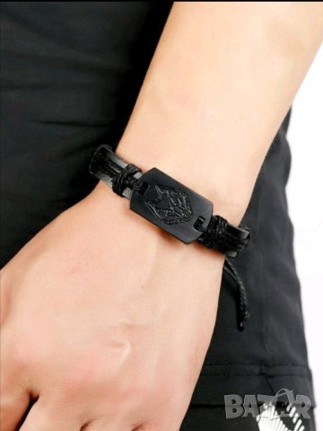 Луксозна мъжка гривна с вълк, снимка 5 - Други - 41780342