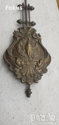 Уникат - Старо бронзово махало за часовник с феникс