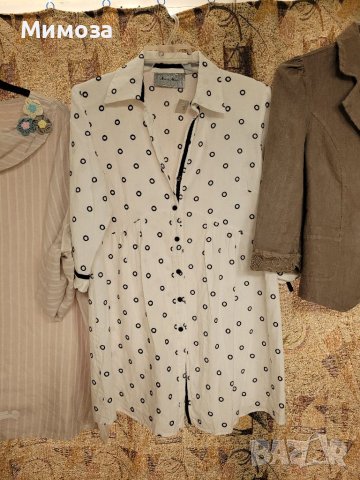 Различни ЛЕНЕНИ дрехи- бели ризи,бежеви панталони, чанти,кошници, ленено сако, снимка 12 - Ризи - 37180313