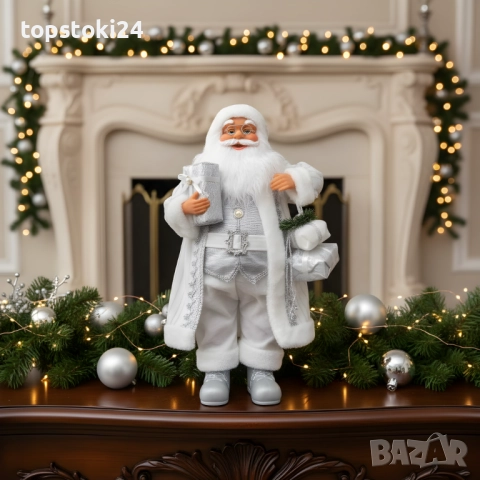 Дядо Коледа в сребристо – празнична фигура, която носи магия и уют у дома (50 / 70 см), снимка 9 - Други стоки за дома - 52681165