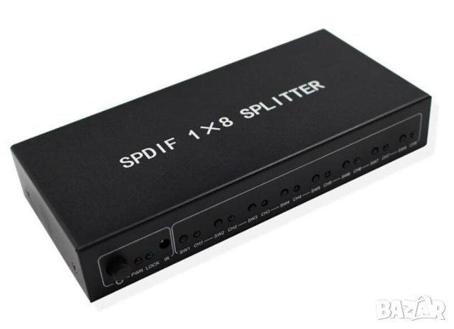1X8 SPDIF TOSLINK Оптичен Сплитер за Цифрово Оптично Аудио 1 х Вход 8х Изхода LPCM 2.0 DTS Dolby-AC3, снимка 2 - Ресийвъри, усилватели, смесителни пултове - 41469984