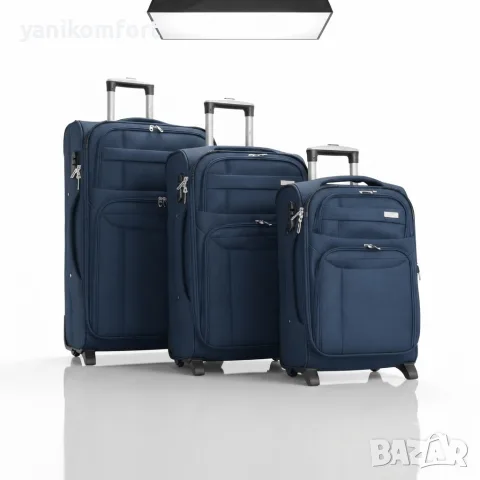 Комплект текстилни куфари 3 в 1 (20", 24", 28") с вградени колела, снимка 2 - Куфари - 56200234